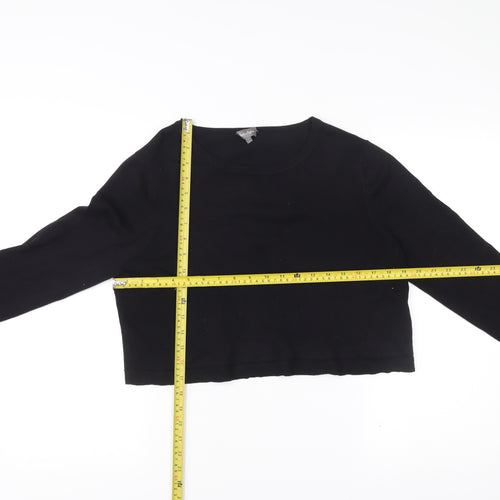 Phase Eight Womens Black Size 10 Crew Neck Long Sleeve Jumper