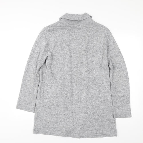 Mix El Womens Grey L Cardigan Knit Long Sleeve Open Front