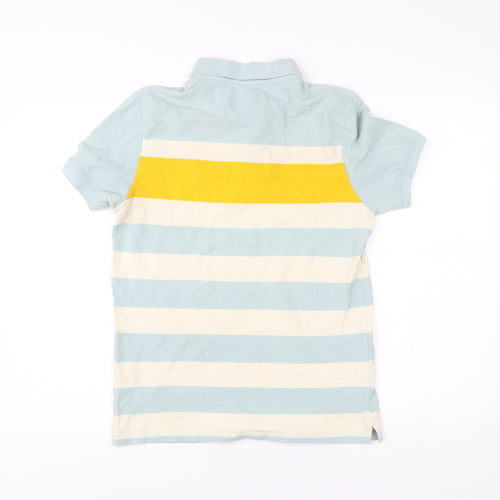 Lyle & Scott Men’s Blue Yellow Striped Cotton Polo Shirt Size M