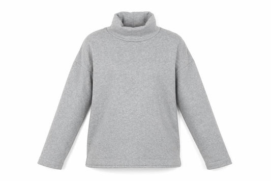 Front view of Next Women’s Grey Roll Neck Sweatshirt, size UK 12, Long Sleeve