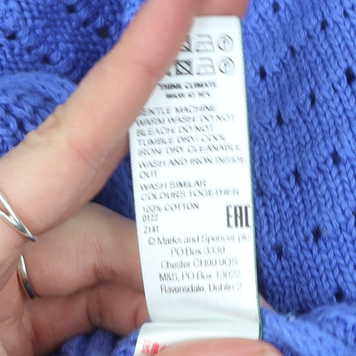 Marks and Spencer Women’s Blue Knit Open Cardigan Size S