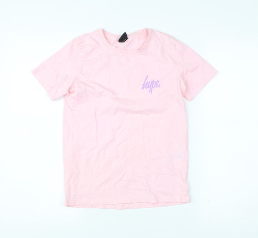 Hype Girls Pink 11-12 Years Cotton Logo T-Shirt Casual Short Sleeve