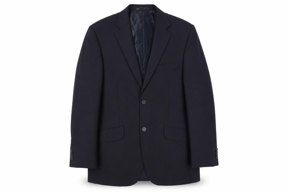 Front view of George Men’s Navy Blue 36R Suit Jacket Single Breasted Formal