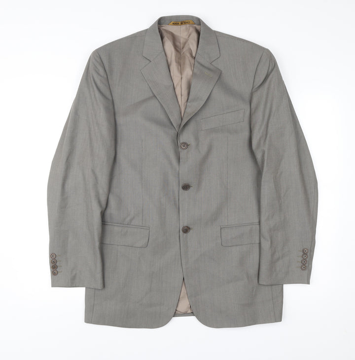 Marks and Spencer Men’s Grey Wool Suit Jacket Blazer 38 Chest