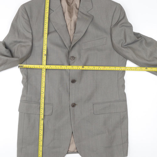 Marks and Spencer Men’s Grey Wool Suit Jacket Blazer 38 Chest