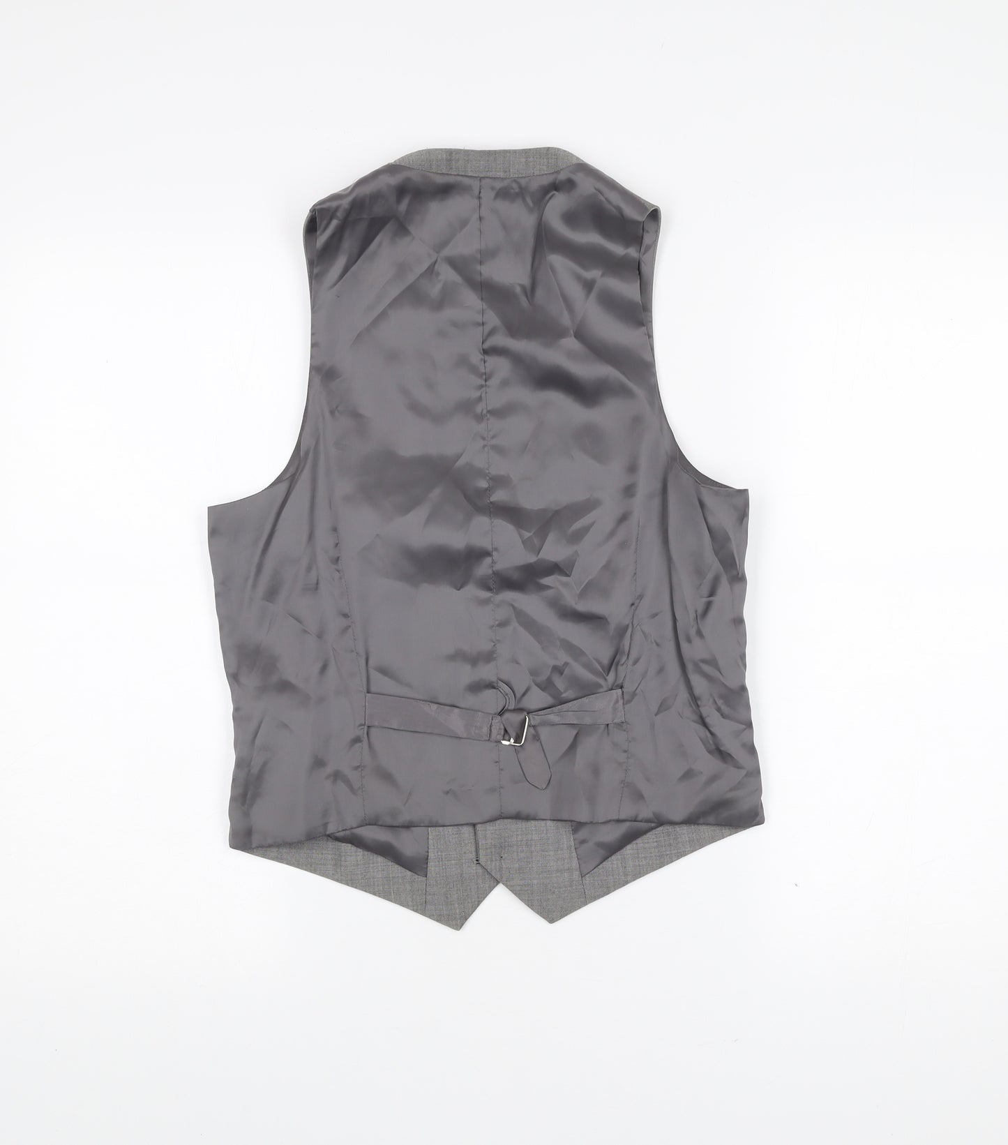 Topman Men's Grey Waistcoat Size 36 Slim Fit Wool Blend Formal