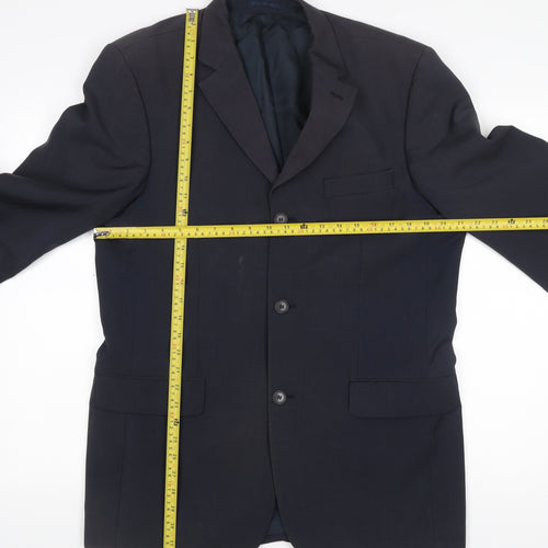 Moss Mens Blue Wool Suit Jacket 40 Chest Regular Fit Business Blazer