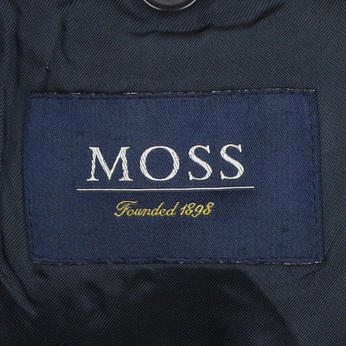 Moss Mens Blue Wool Suit Jacket 40 Chest Regular Fit Business Blazer