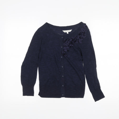 Rocha John Rocha Womens Blue Size 8 Cardigan Crew Neck Long Sleeve