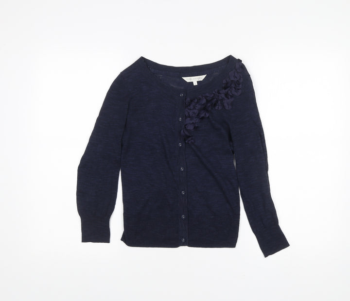 Rocha John Rocha Womens Blue Size 8 Cardigan Crew Neck Long Sleeve