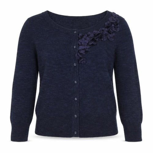 Rocha John Rocha Womens Blue Size 8 Cardigan Crew Neck Long Sleeve