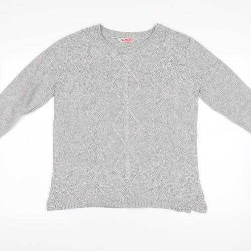 BHS Women’s Grey Cable-Knit Pullover Jumper Size 16