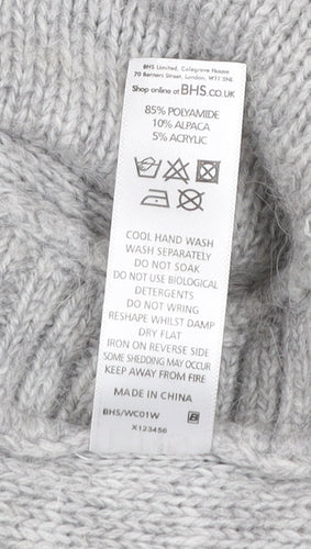 BHS Women’s Grey Cable-Knit Pullover Jumper Size 16