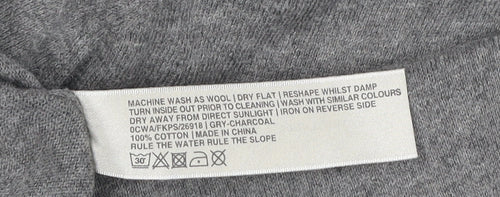 Fat Face Women’s Grey Cotton Cardigan Size 10 V-Neck Long Sleeve Knit