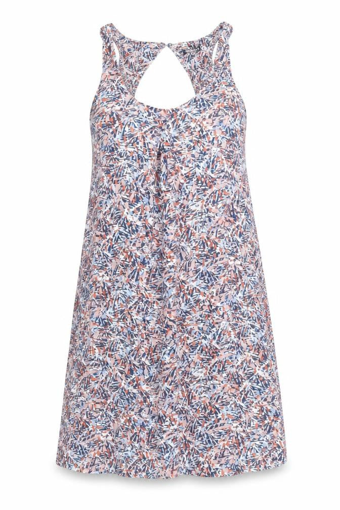 Front view of Warehouse women’s multicoloured viscose tank dress, size UK 10