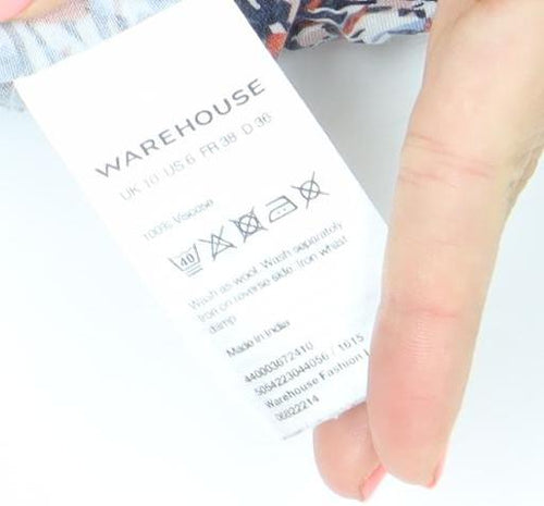 Warehouse Womens Multicoloured Viscose Tank Dress Size 10