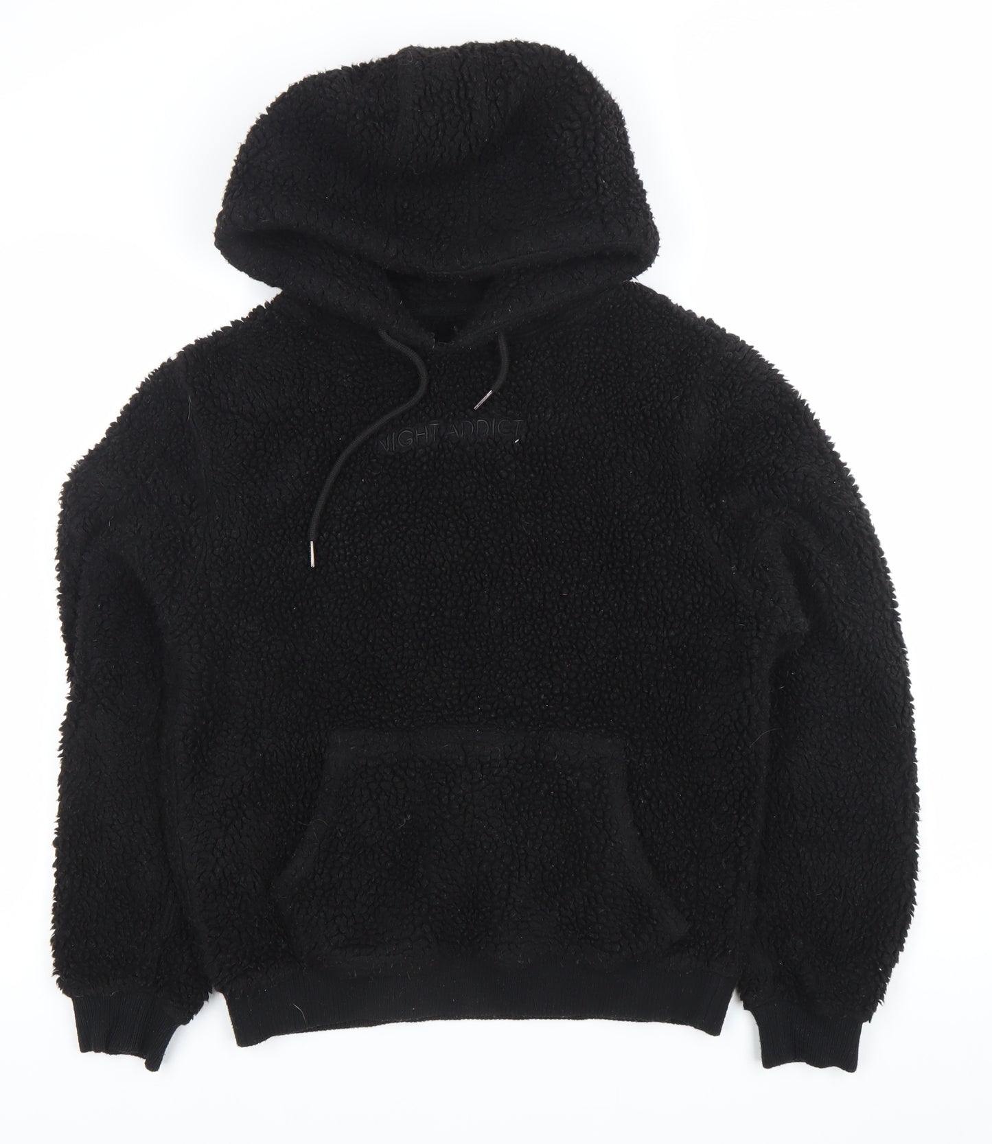 Night Addict Womens Black Hoodie M Pullover Hooded Polyester Warm