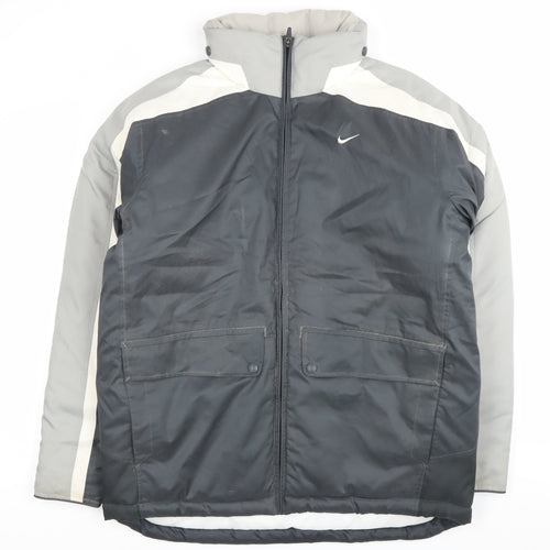 Nike Unisex Adults Grey Polyester Puffer Jacket Size M