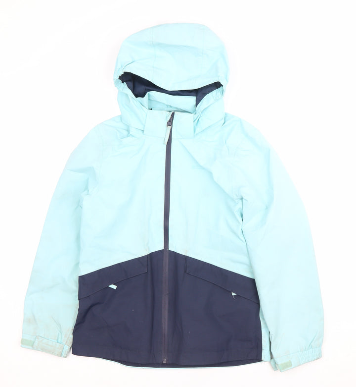 Mountain Warehouse Boys Blue Waterproof Hooded Rain Coat Jacket 11-12 Years