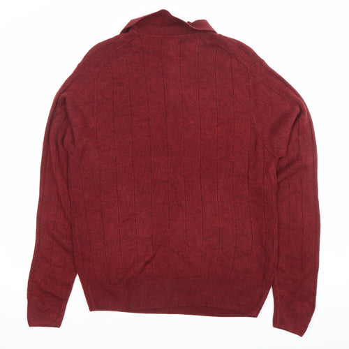 Dockers Men’s Red Long Sleeve Polo Knit Jumper Size M