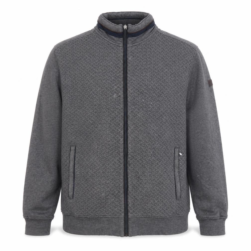 Front view of Baileys Men’s Grey XL Full Zip Sweatshirt Jacket with Pockets