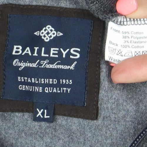 Baileys Men’s Grey XL Full Zip Sweatshirt Jacket with Pockets