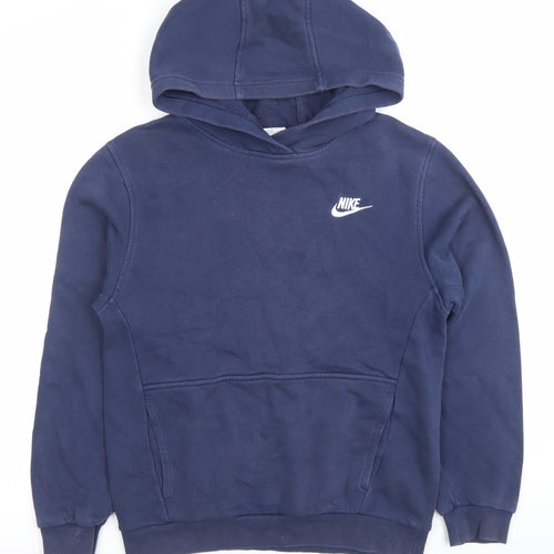 Nike Boys Blue Pullover Hoodie 12-13 Years Regular Fit Sportswear