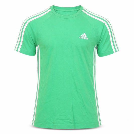 Front view of Adidas Men’s Green Small Regular Fit Cotton Sports T-Shirt
