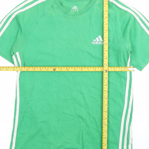Adidas Men’s Green Small Regular Fit Cotton Sports T-Shirt