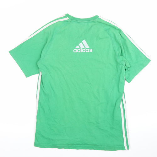 Adidas Men’s Green Small Regular Fit Cotton Sports T-Shirt