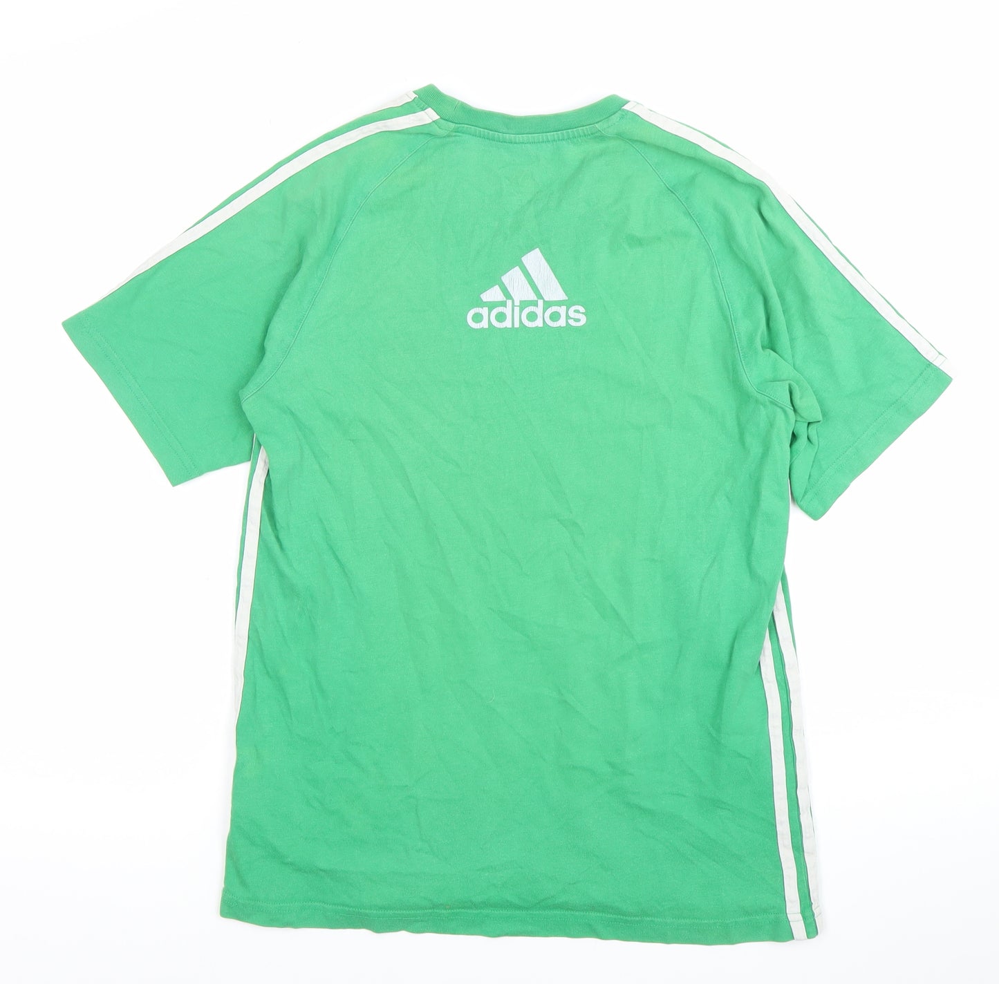 Adidas Men’s Green Small Regular Fit Cotton Sports T-Shirt