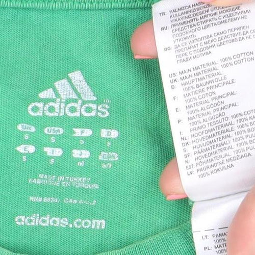 Adidas Men’s Green Small Regular Fit Cotton Sports T-Shirt