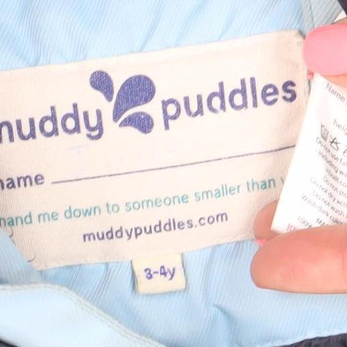 Muddy Puddles Boys Blue 3-4Y Waterproof Parka Winter Coat