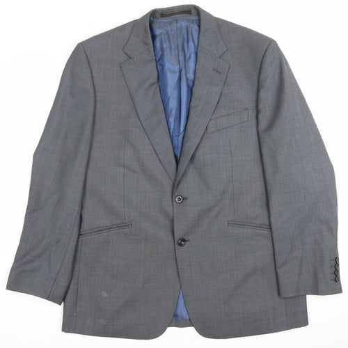Marks and Spencer Women’s Grey Wool Suit Jacket Size 42 Regular Fit