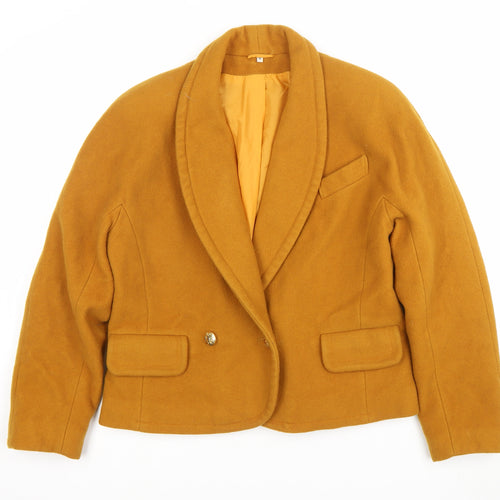 NOTO Womens Brown Wool Blend Blazer Jacket Size 16 Classic Workwear