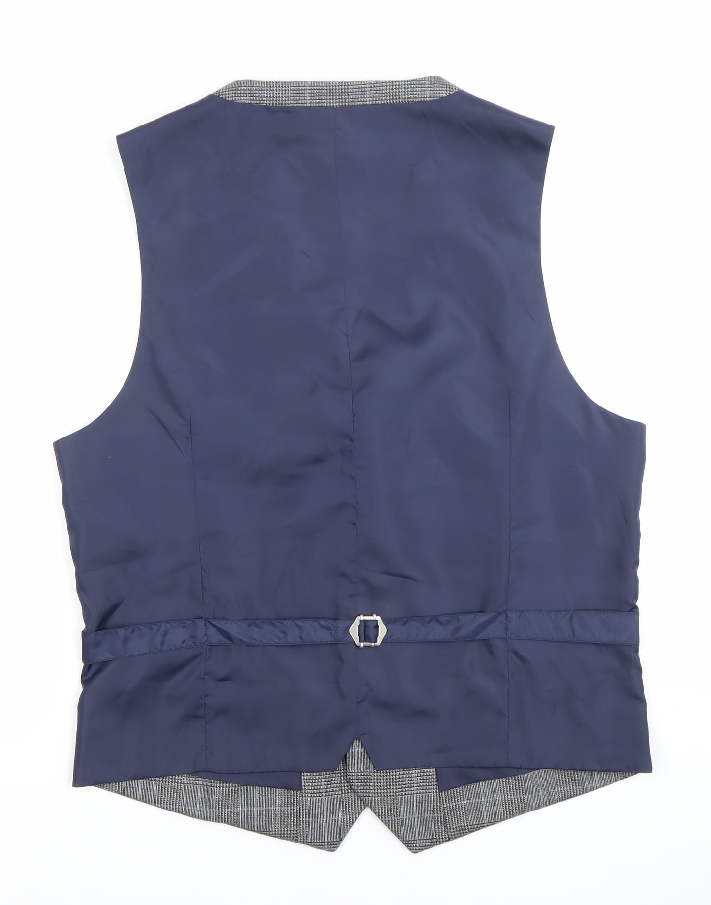 Burton Menswear Men's Grey Checked Wool Waistcoat Size M 38-41" Chest