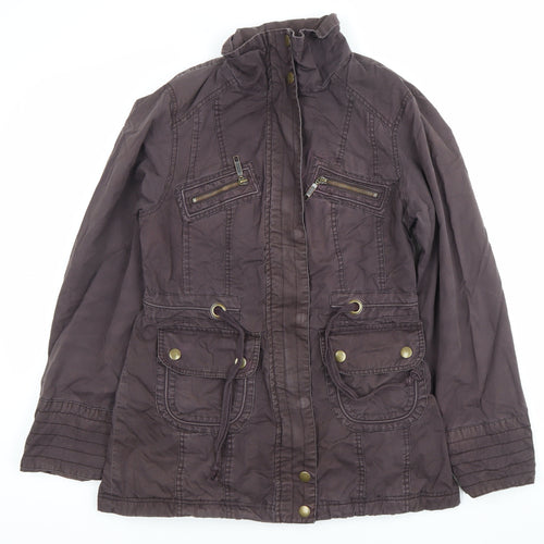 TU Women Brown Size 8 Military Jacket with Pockets