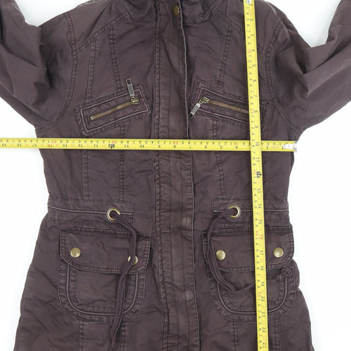 TU Women Brown Size 8 Military Jacket with Pockets