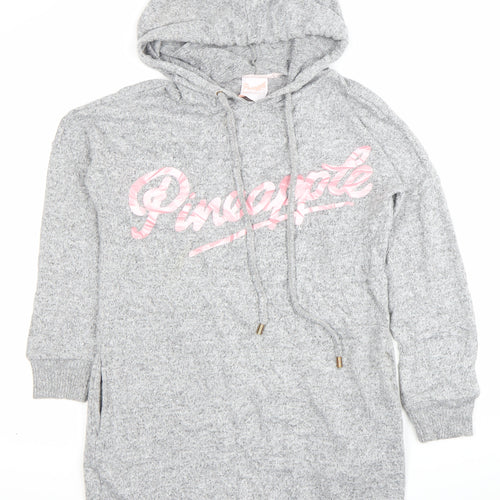 Pineapple Women Grey XS Hoodie T-Shirt Dress Casual Lounge