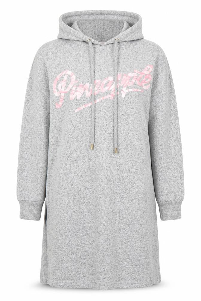 Pineapple Women Grey XS Hoodie T-Shirt Dress Casual Lounge