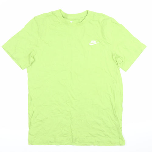 Nike Men's Green Crew Neck Short Sleeve Cotton T-Shirt M