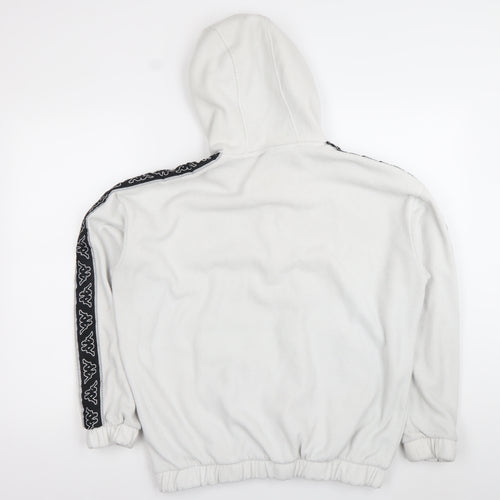 Kappa Unisex White Pullover Hoodie Fleece Large Logo Sportswear