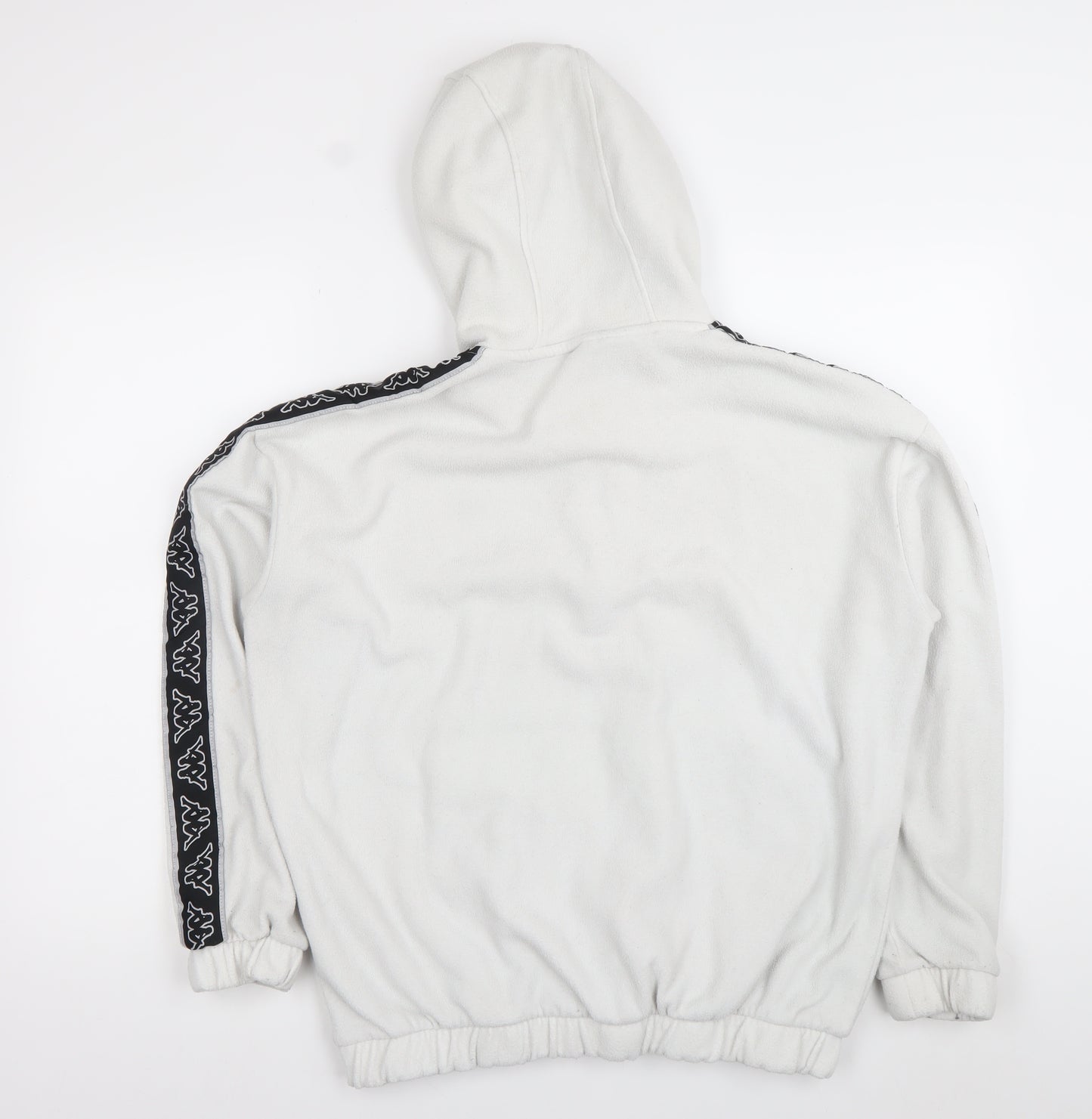 Kappa Unisex White Pullover Hoodie Fleece Large Logo Sportswear
