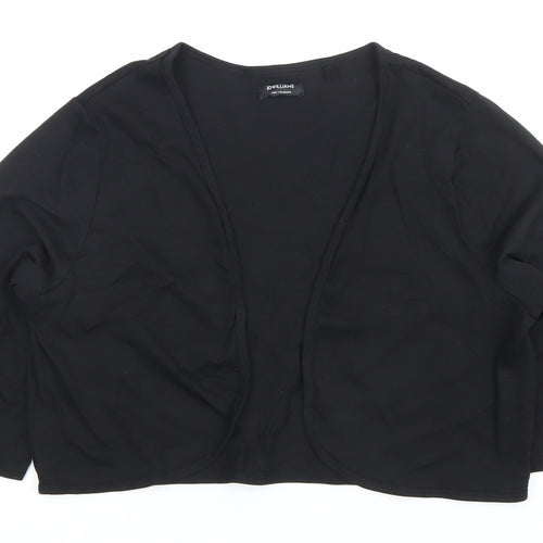 JD Williams Women’s Black Cropped Jersey Blouse Size 20 3/4 Sleeve