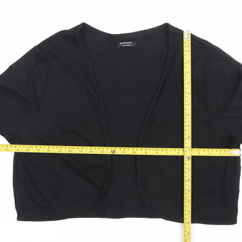 JD Williams Women’s Black Cropped Jersey Blouse Size 20 3/4 Sleeve