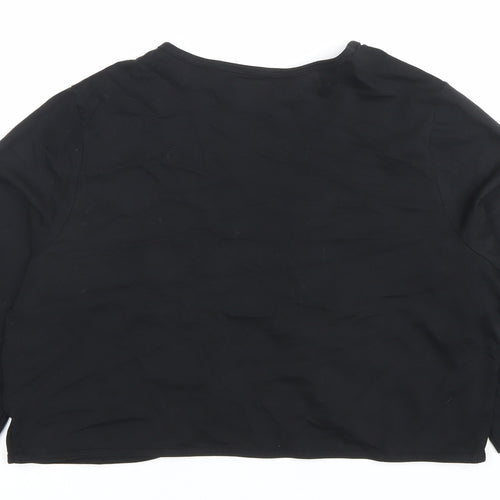 JD Williams Women’s Black Cropped Jersey Blouse Size 20 3/4 Sleeve