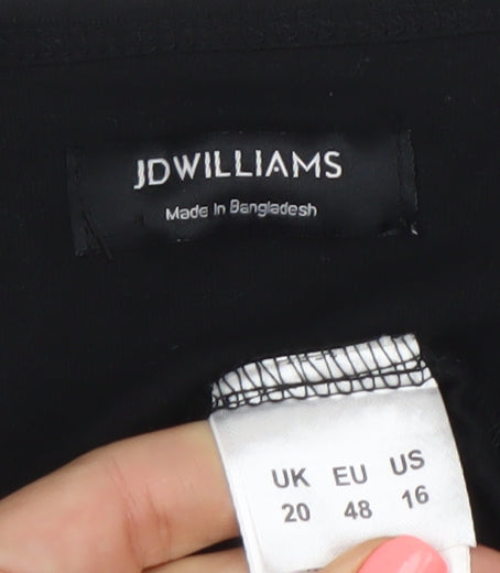 JD Williams Women’s Black Cropped Jersey Blouse Size 20 3/4 Sleeve