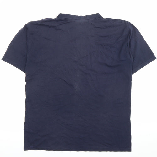 Four Hundred Casual Wear Men’s Blue Cotton Embroidered T-Shirt Size S