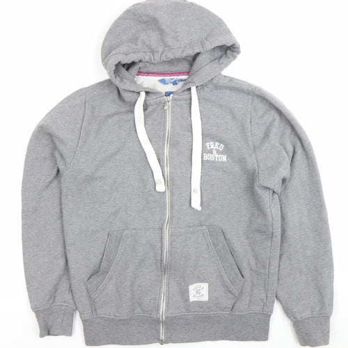 Fred & Boston Men’s Grey Full Zip Hoodie Size S Regular Fit