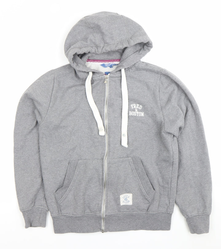 Fred & Boston Men’s Grey Full Zip Hoodie Size S Regular Fit